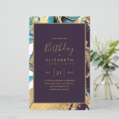 BUDGET Agate Teal Turquoise Gouden Verjaardagsuitn (Staand voorkant)