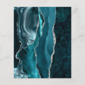 Budget Agate Teal Zilver Donkere Save the Date (Achterkant)