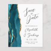 Budget Agate Turkoois Blauw Goud Schrift Bewaar de (Voorkant)