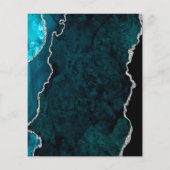 Budget Agate Turkoois Zilver Script Save the Date (Achterkant)