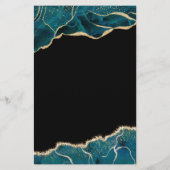 Budget Agate Turquoise Baby shower Blauwgroen Gold (Achterkant)