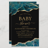 Budget Agate Turquoise Baby shower Blauwgroen Gold (Voorkant / Achterkant)