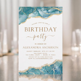 Budget Agate Turquoise Birthday Party Gold