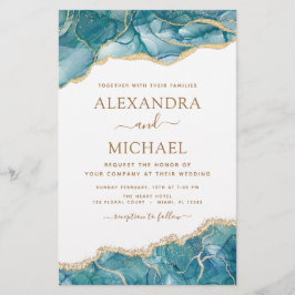 Budget Agate Turquoise Blauwgroen Gold Wedding