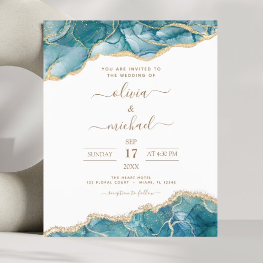 Budget Agate Turquoise Blauwgroen Gold Wedding