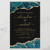 Budget Agate Turquoise Blauwgroen Gold Wedding (Voorkant)