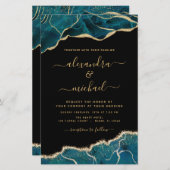 Budget Agate Turquoise Blauwgroen Gold Wedding (Voorkant / Achterkant)