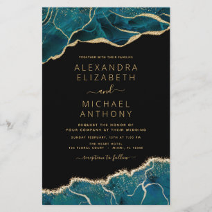 Budget Agate Turquoise Blauwgroen Gold Wedding