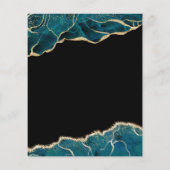 Budget Agate Turquoise Bruiloft Turquoise Goud Flyer (Achterkant)