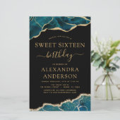 Budget Agate Turquoise Sweet 16 Blauwgroen Gold (Staand voorkant)