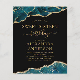 Budget Agate Turquoise Sweet 16 Teal Goud Flyer