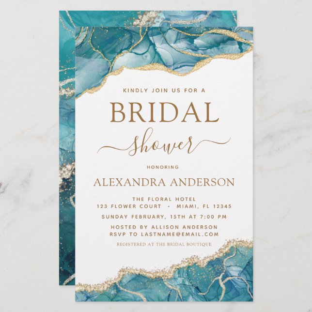 Budget Agate Turquoise Vrijgezellenfeest Blauwgroe (Voorkant / Achterkant)