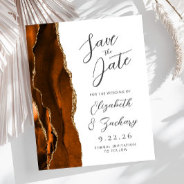 Budget Agate Verbrand Oranje Goud Save the Date