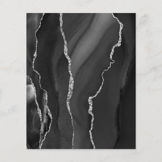 Budget Agate Zwart Zilver Script Bewaar de Datum (Achterkant)