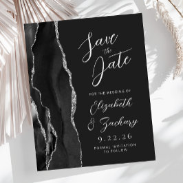Budget Agate Zwart Zilveren Donkere Save the Date