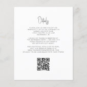 Budget Agate Zwarte Gouden QR Code Trouw Uitnodigi (Achterkant)