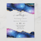 BUDGET AGE Blue Paars Pink Gold Wedding INVITE Flyer (Voorkant)