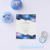 BUDGET AGE Blue Paars Pink Gold Wedding INVITE Flyer (Enkel)