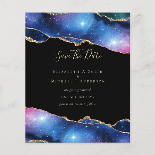 BUDGET AGE Paars Gold Glitter SAVE DATA Flyer (Voorkant)
