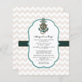 Budget Ahoy a Boy Nautical Baby shower Invitation (Voorkant / Achterkant)