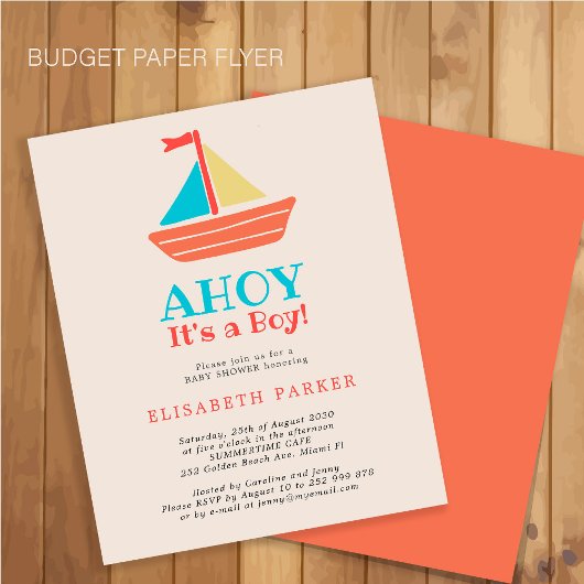 Budget Ahoy's een baby shower-aanroepingsbrochure Flyer