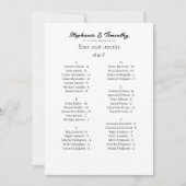 Budget Alfabetische Bruiloft Zitkaarten Kaart (Voorkant)