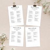 Budget Alfabetische Bruiloft Zitkaarten Kaart