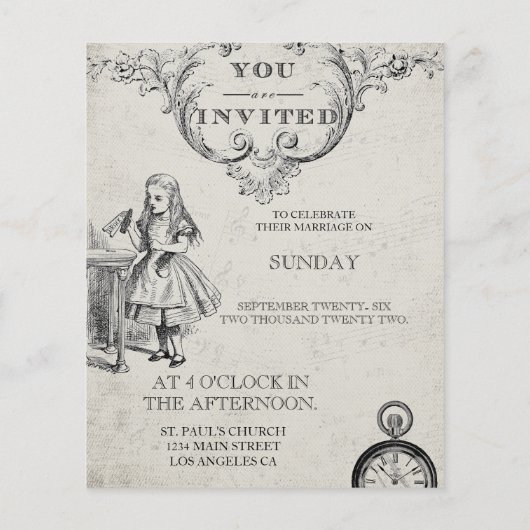 Budget  Alice in Wonderland Wedding (Achterkant)