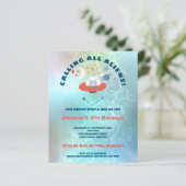 Budget Aliens 4e verjaardag partijuitnodiging (Staand voorkant)