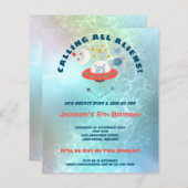 Budget Aliens 5e verjaardag partijuitnodiging (Voorkant / Achterkant)