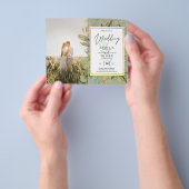 Budget All-in1 FOTO Groene Huwelijks RSVP QR CODE Flyer (Hand)