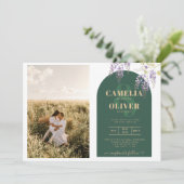 Budget All-in1 FOTO Huwelijk Wisteria QR Code UITN Kaart (Staand voorkant)