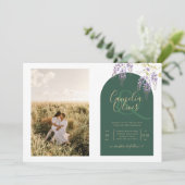 Budget All-in1 FOTO Huwelijk Wisteria QR Code UITN Kaart (Staand voorkant)