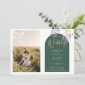 Budget All-in1 FOTO Huwelijk Wisteria QR Code UITN Kaart (Staand voorkant)