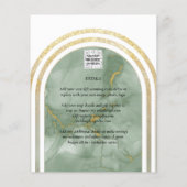 BUDGET All-in1 Gold Green Sage Marble Boog Huwelij Flyer (Achterkant)