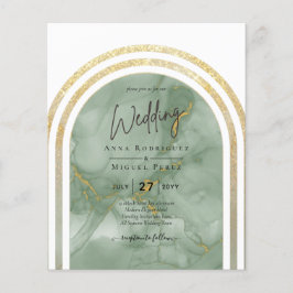BUDGET All-in1 Gold Green Sage Marble Boog Huwelij Flyer