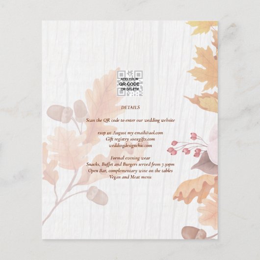 BUDGET All-in-1 Fall leves Terracotta Wedding (Achterkant)