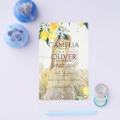 BUDGET All-in-1 FOTO OVERLAY Citroenen Bruiloft QR Flyer (Enkel)