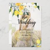 BUDGET All-in-1 FOTO OVERLAY Citroenen Bruiloft QR Kaart (Voorkant / Achterkant)