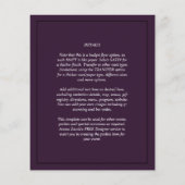 BUDGET All-in-1 FOTO OVERLAY Plum Paars Wedding Flyer (Achterkant)