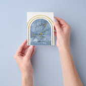 BUDGET All-in-1 Gold Blue Marble Arch Bruiloft Flyer (Hand)
