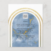 BUDGET All-in-1 Gold Blue Marble Arch Wedding Flyer (Achterkant)