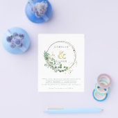 BUDGET All-in-1 Green Gold Wreath QR Code Weddensc Flyer (Enkel)