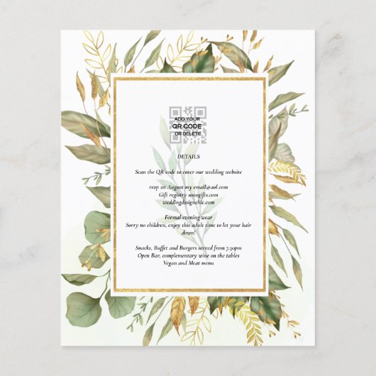 BUDGET All-in-1 Greenery Gold Leaves Wedding (Achterkant)