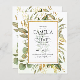 BUDGET All-in-1 Greenery Gold Leaves Wedding