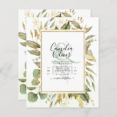 BUDGET All-in-1 Greenery Gold Leaves Wedding (Voorkant / Achterkant)