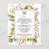 BUDGET All-in-1 Greenery Gold Leaves Wedding Flyer (Achterkant)