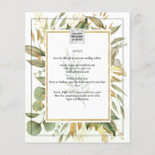 BUDGET All-in-1 Greenery Gold Leaves Wedding Flyer (Achterkant)