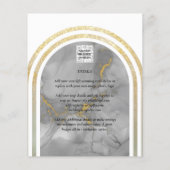 BUDGET All-in-1 Grey Gold Arch Modern Wedding QRCd Flyer (Achterkant)