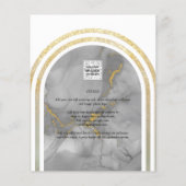 BUDGET All-in-1 Grey Gold Arch Modern Wedding QRCd Flyer (Achterkant)